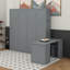 Grand lit escamotable avec bureau, tablettes et armoires