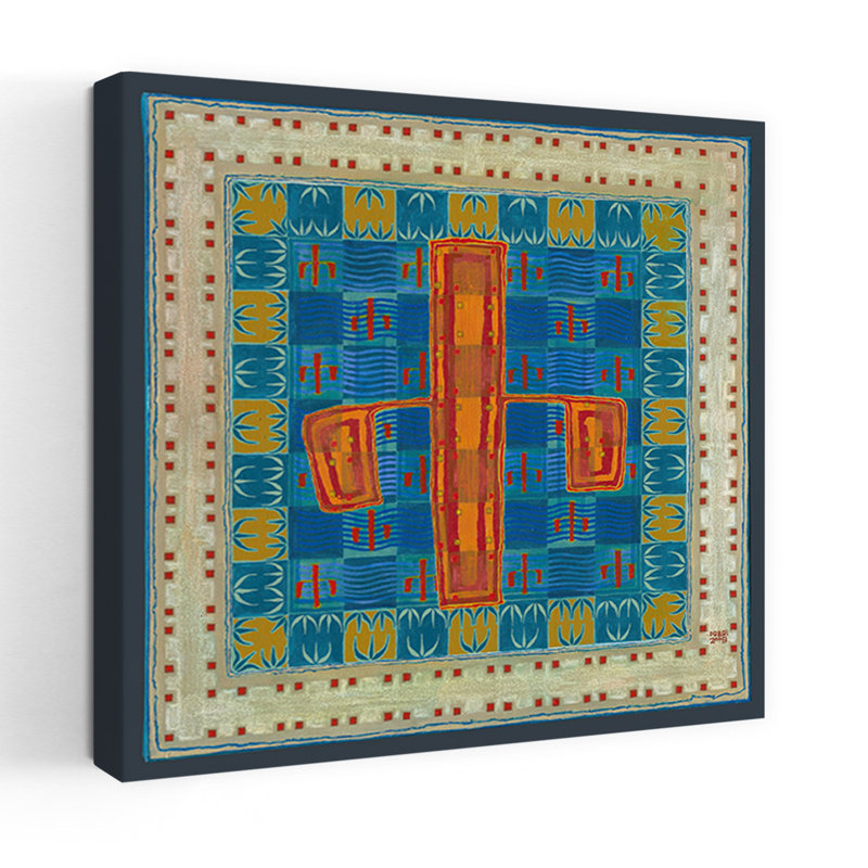 Motif de cactus géométrique abstrait contemporain, art mural d'hiver, 36" H x 36" W