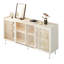 Armoire en bois massif de style Mid-Century avec porte coulissante Sicotas