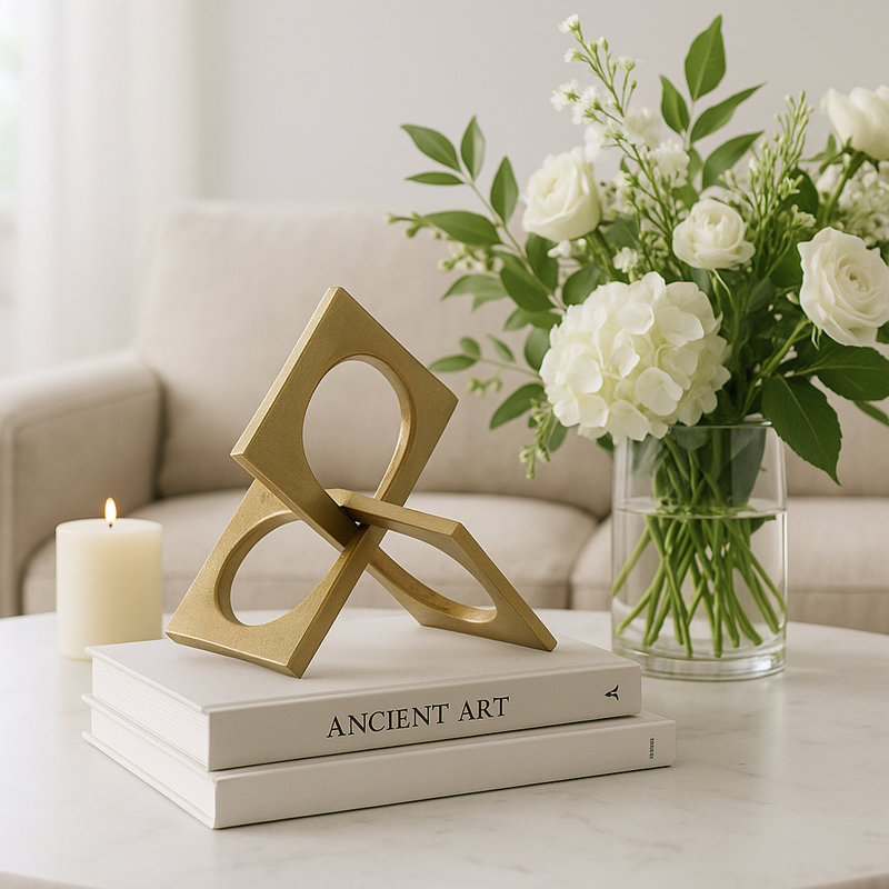 Fulk 9'' W Metal Abstract Sculpture, Gold