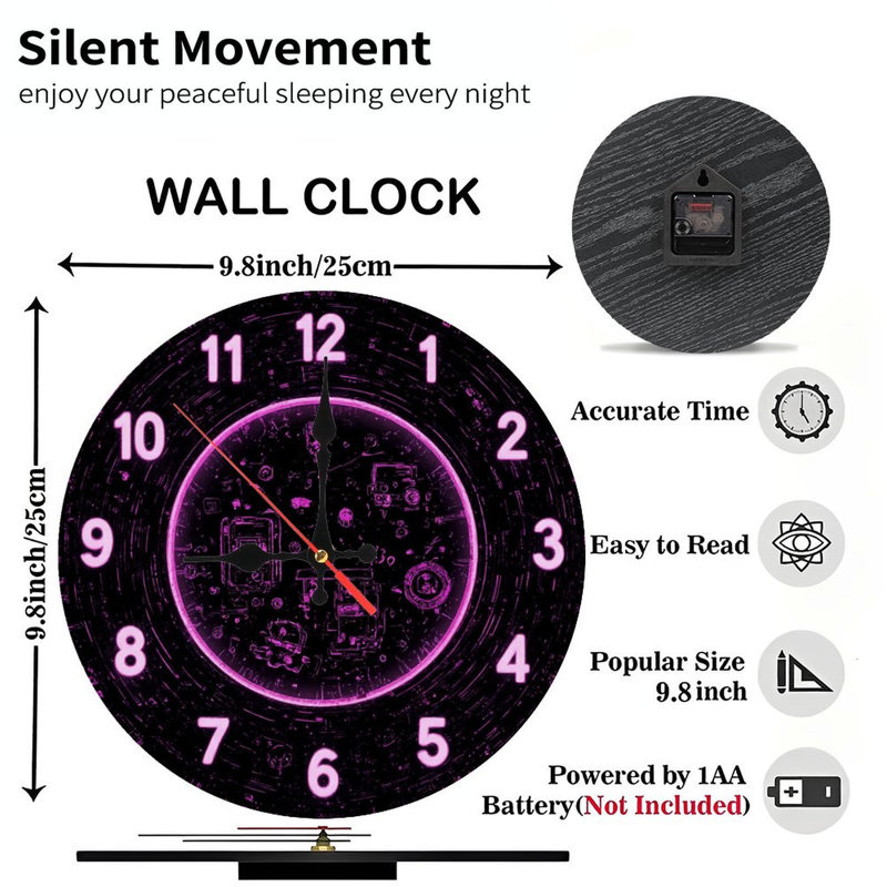 Horloge rose néon