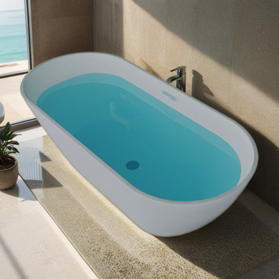 55.12'' x 28.37'' Soaking Acrylic Bathtub