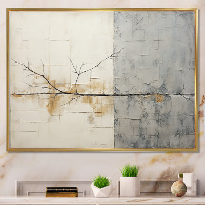 grey and white nature split - Abstract Shapes Wall Art