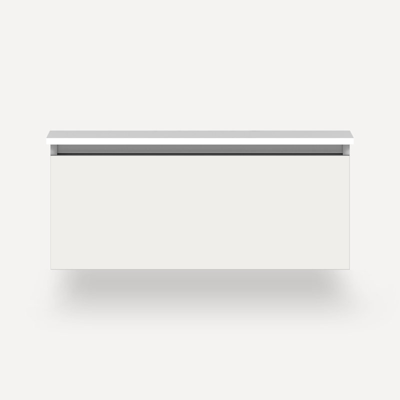 Cartesian Vanity 36"W, White Zeus Extreme, Satin White