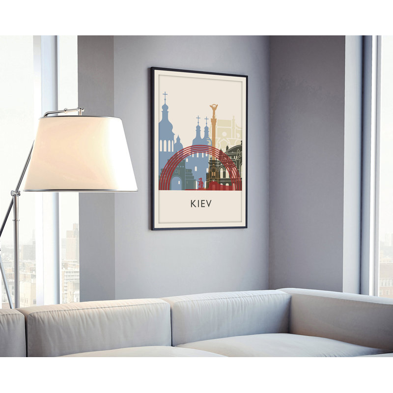 " Kiev Illustration World Cities Ukraine Travel ", 30" H x 20" W x 0.35" D