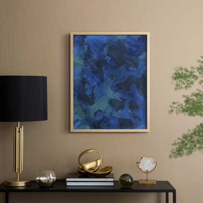 «Cobalt Galaxy I», reproduction encadrée - bois massif