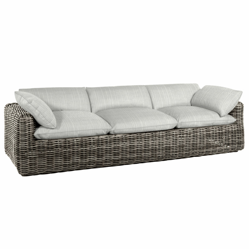 Montecito Woven Sofa - Raffia, Welt, Raffia, Verona Silver