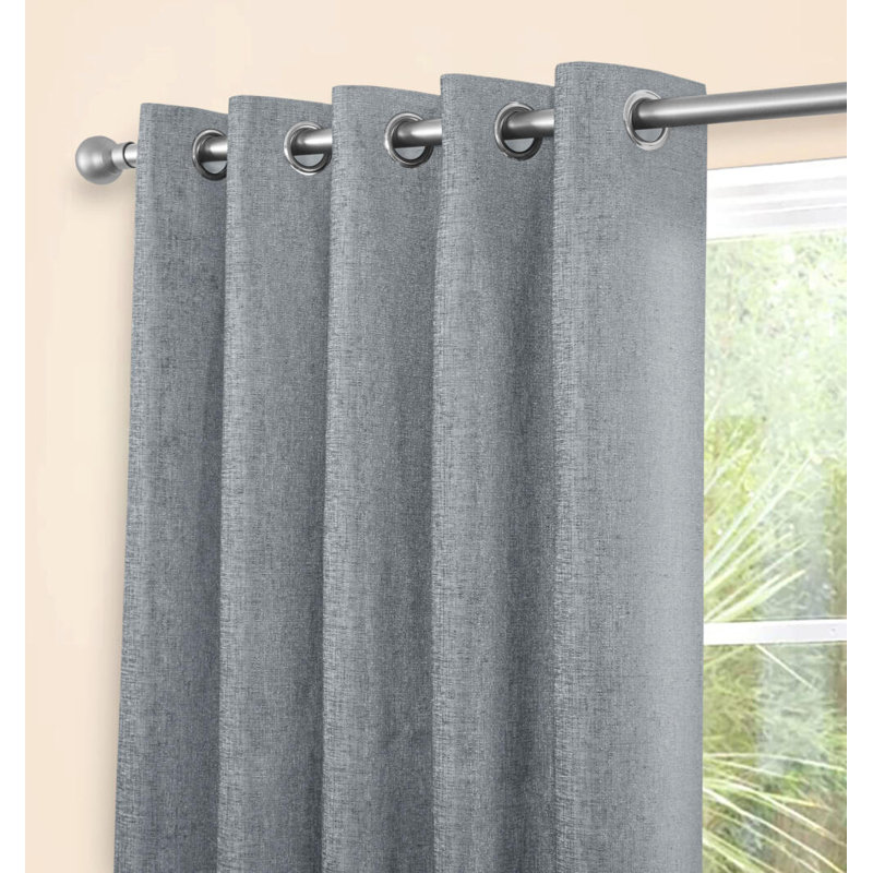 Amberley EARTH EYELET THERMAL, Nickel, 117cm Width x 137cm Drop