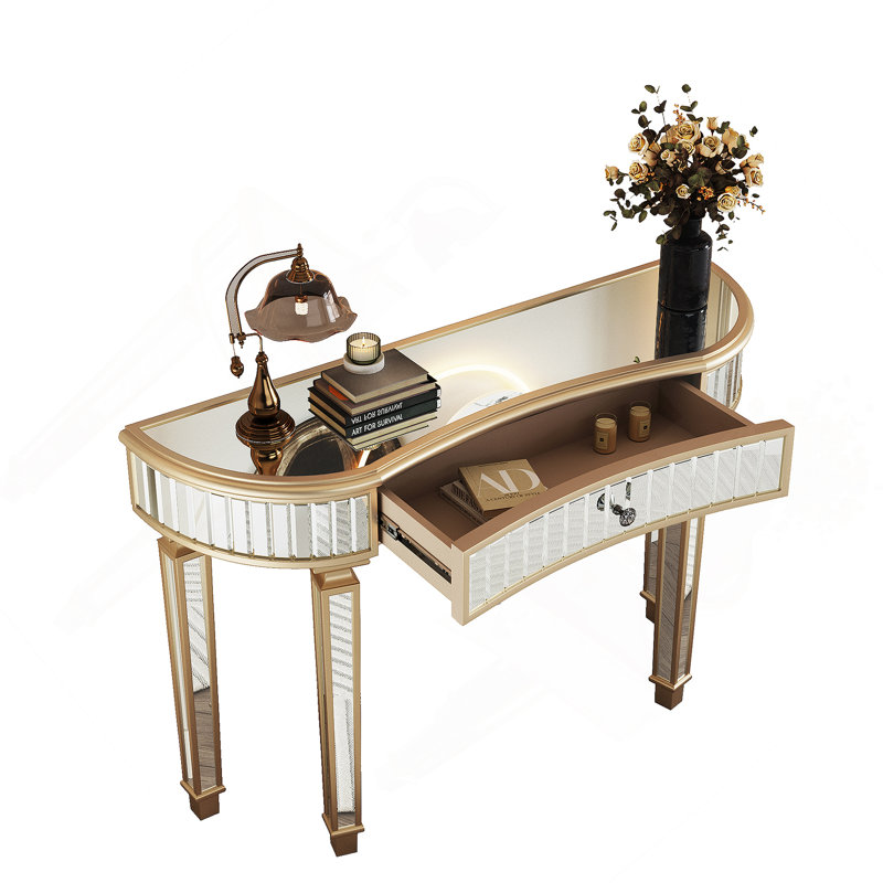 Console à miroir 47 po Voss, Doré