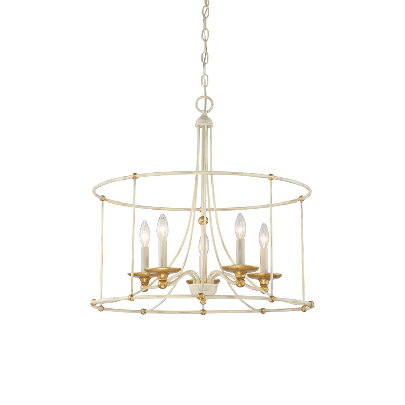 Everly Quinn Westchester County Sand Coal With Skyline Gold Chandelier, Gold