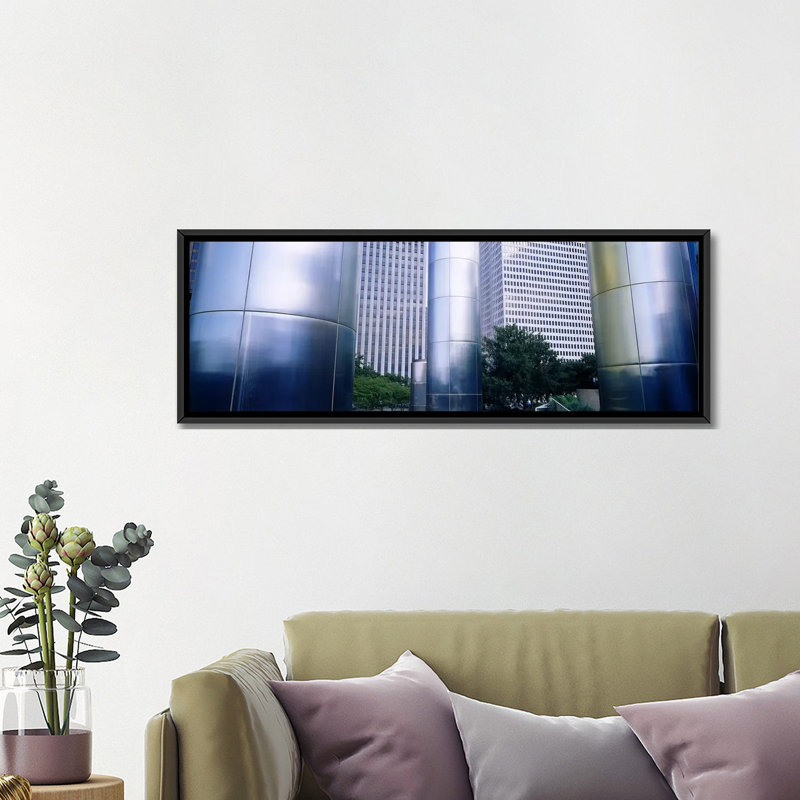 «Colonnes d'un bâtiment, centre-ville, Houston, Texas», reproduction de photo sur toile, H 12 po x l 36 po x P 1,5 po