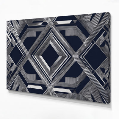 Art mural sur toile gris Op Art 77
