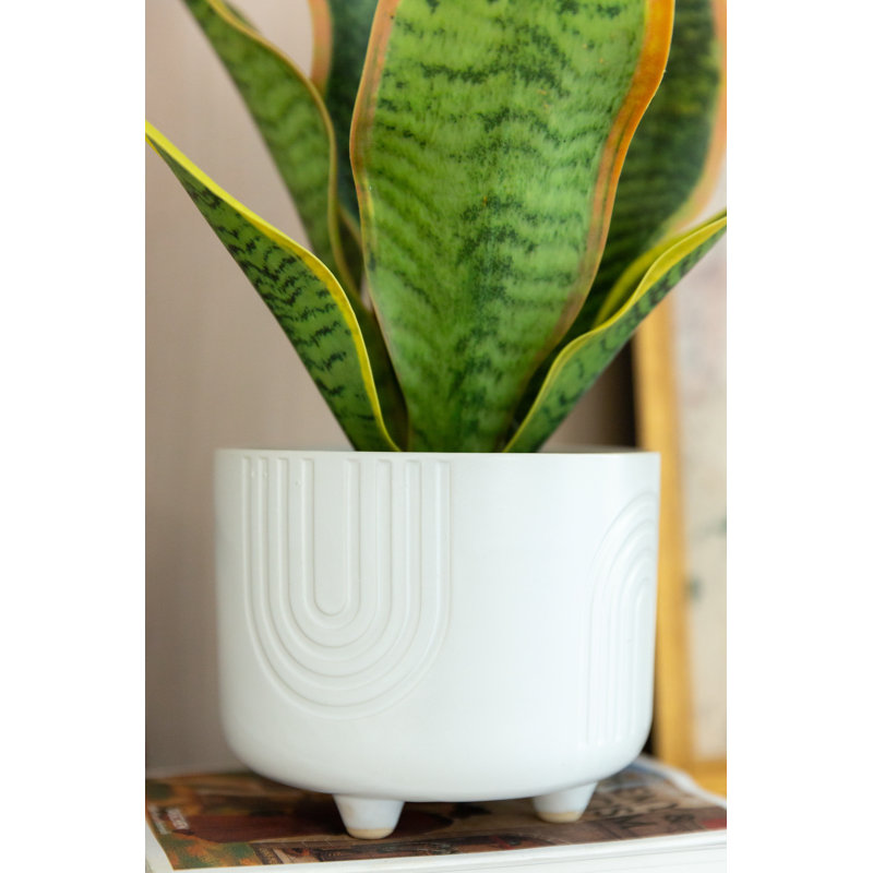 Martha Handmade Ceramic Pot Planter, White