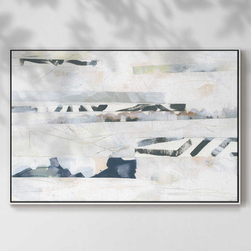 Motif camouflage I - imprimé, H 27 po x l 41 po x P 2 po, Toile avec cadre blanc, Pas de tapis