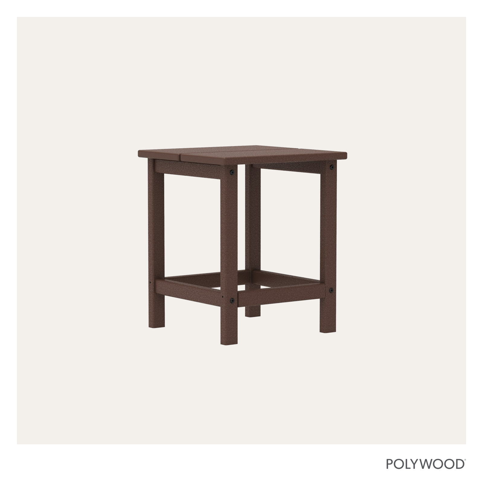 POLYWOOD® Studio 15" Patio Side Table, Mahogany