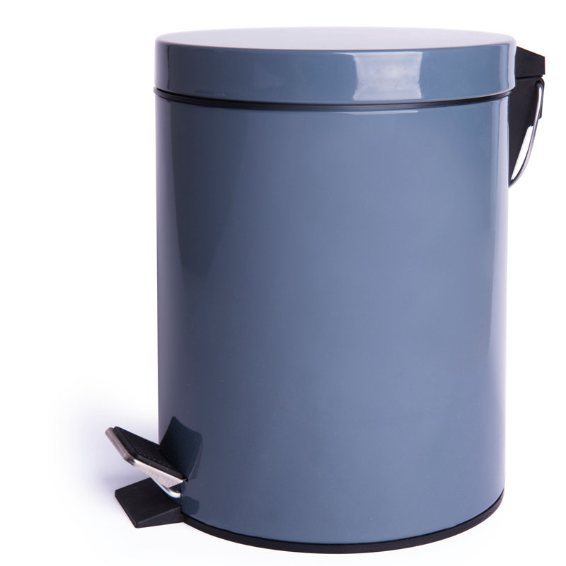 Steel Step On Kitchen Trash Can - 5L, Grey