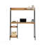 Bureau d'ordinateur moderne avec huche, finition brune