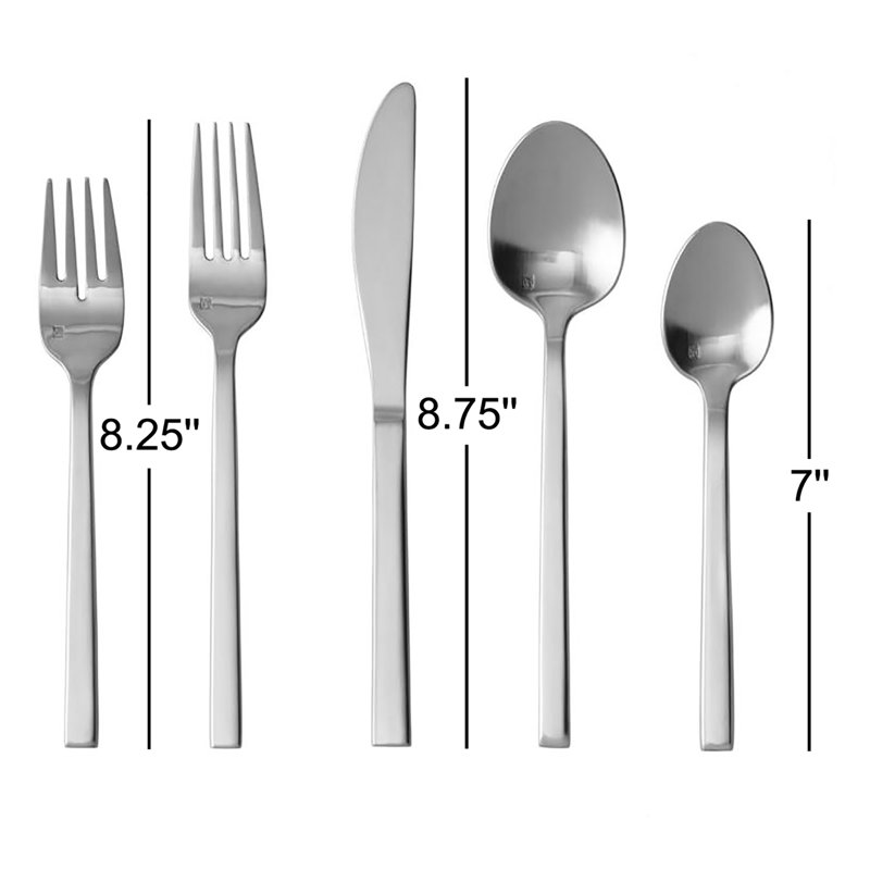 Arezzo 20 Piece Stainless Steel Flatware Set, Service for 4, Brushed