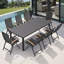  Ensemble repas pour 10 personnes en aluminium avec fauteuils inclinables pliés-1486252614