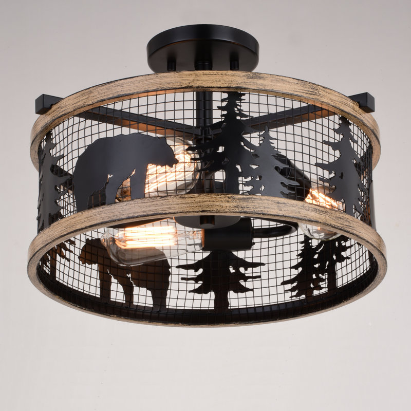 Plafonnier semi-encastré 3 lumières 16 po Cekaj