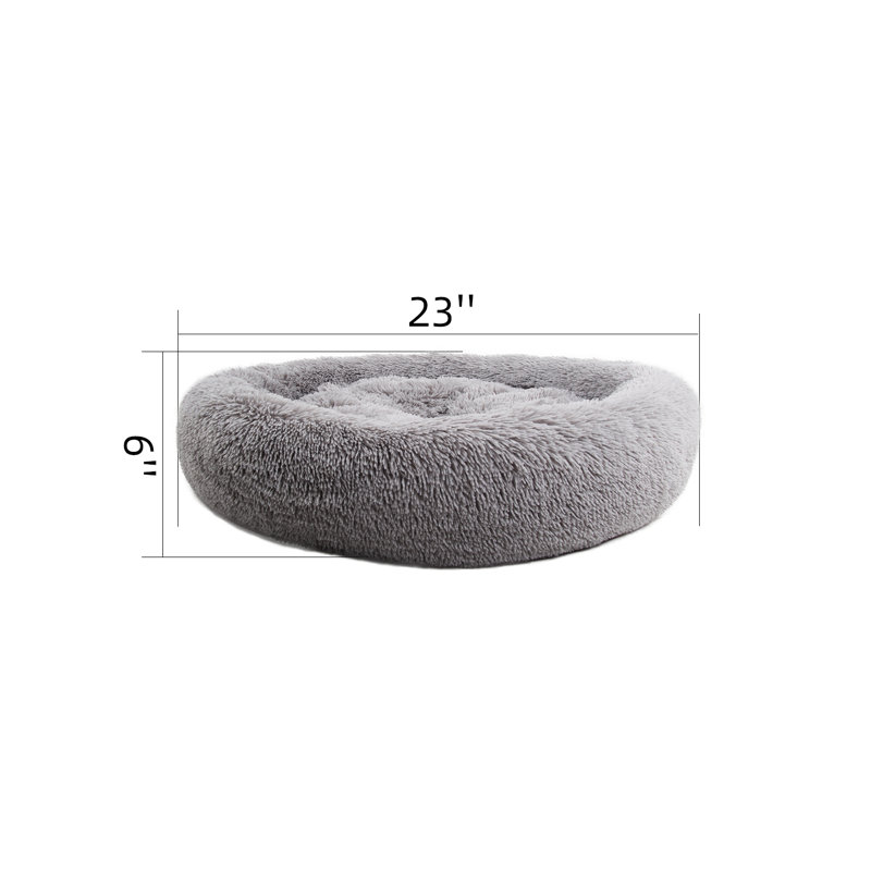 Tapis pour chien doux et rond, H 6 po x l 23 po x P 23 po, Gris