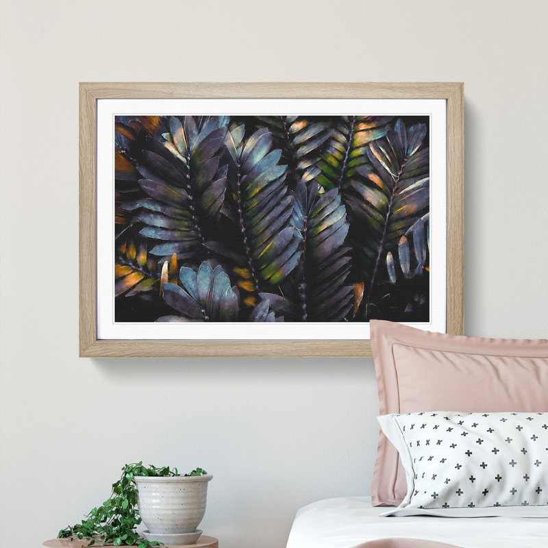 Plant Leaves - Framed Print, 24cm H x 33cm W x 2cm D, Oak Framed