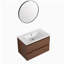 Armoire de salle de bain murale 30 pouces avec lavabo en céramique 2 tiroirs-120855785