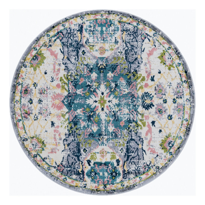 Tapis de couloir beige Ludovica, Rond 5 pi 1 po