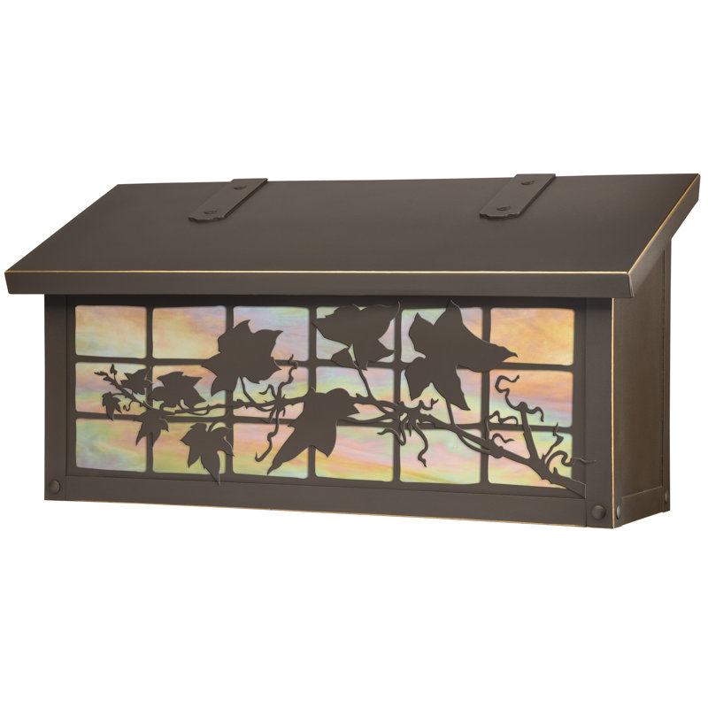 Boîte aux lettres murale ivy on grid, Bronze architectural, Or irisé
