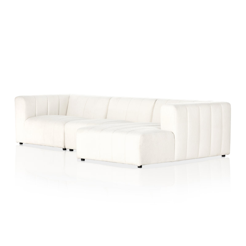 Langham Modular Chaise Sectional, Graphite, Right Hand Facing, Fayette Cloud Polyester