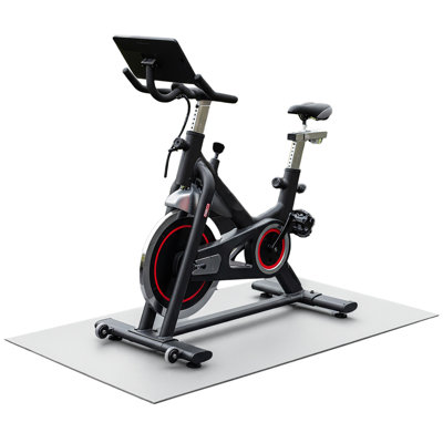 Rubber-Cal "TFS-121 Exercise Bike Mats" - 5mm x 4ft x 6ft - Light Gray
