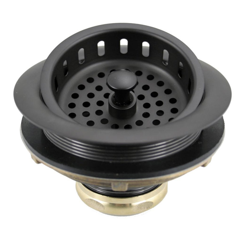 Solid Brass Style Kitchen Sink Basket Strainer, Oil Rubbed Bronze