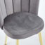 Chaise de salle à manger moderne avec pieds en tube de fer de couleur dorée, velours et dossier confortable, ensemble de 2-642904811