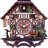  German Cottage Quartz Cuckoo Clock with Beer Drinker Animation