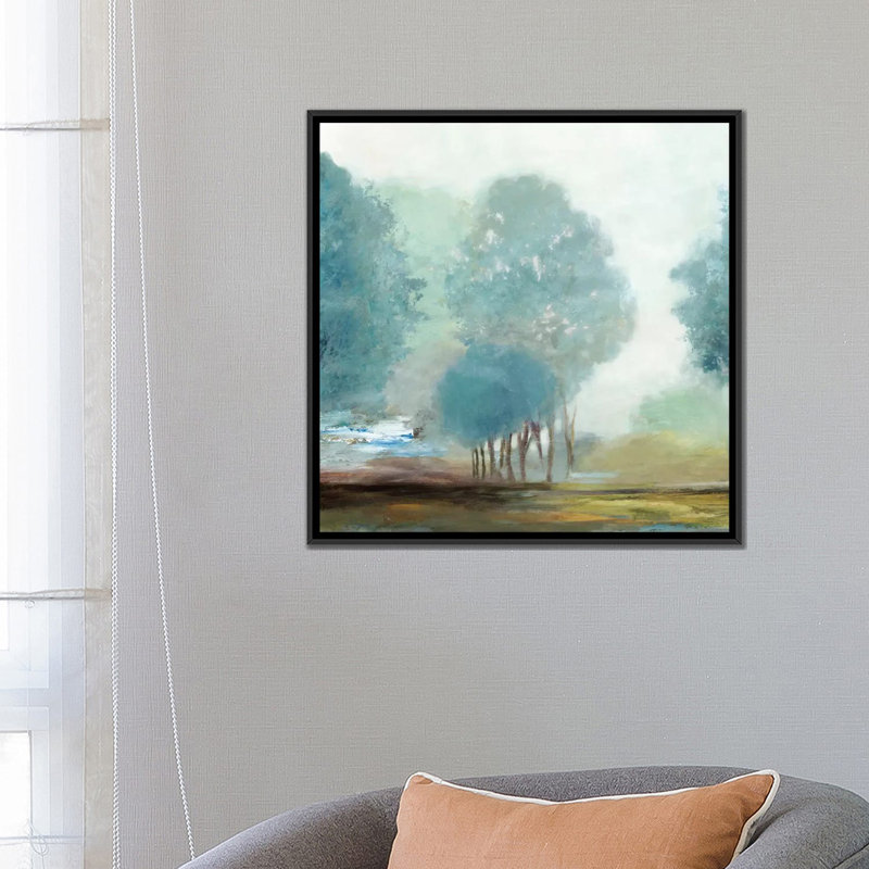 « bleuet hill i, square », impression sur toile, H 18 po x l 18 po x P 1,5 po, Toile avec cadre noir, Pas de tapis