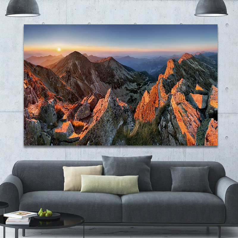 «Majestic Sunset in Fall Mountains», reproduction de photo sur toile tendue, H 40 po x l 60 po x P 1,5 po