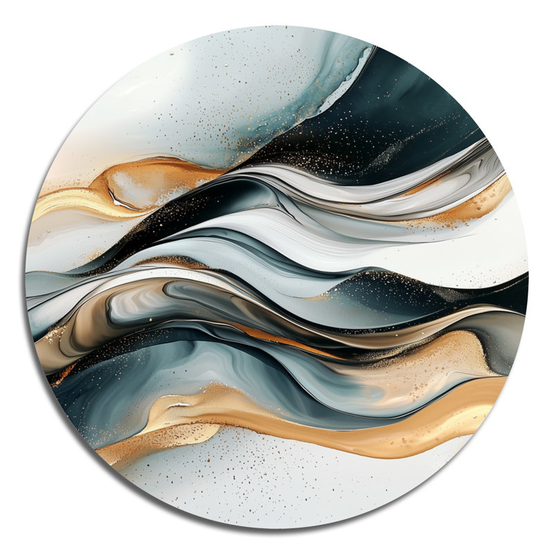 Averie I - Décoration murale ronde en métal formes modernes, H 29 po x l 29 po