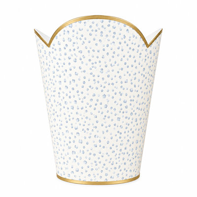 Pale Blue Polka Dot Wastepaper Basket