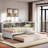 Modern Daybed With Trundle, Storage Cabinets And Usb Ports-1722436717