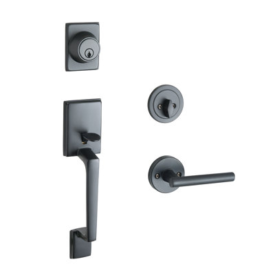 Midajah Handleset with Single Cylinder Deadbolt and Midajah Door and Midajah Rosette