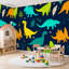 Papier peint adhésif pelez et collez, impression Dino brillante et transparente pour T-shirts textiles, conception originale, art mural auto-adhésif et amovible-110187821