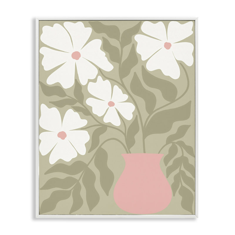 «Funky Pastel Florals», art de la giclée encadrée par Taylor Shannon Designs, Estampe numérique encadrée blanc bord de mer