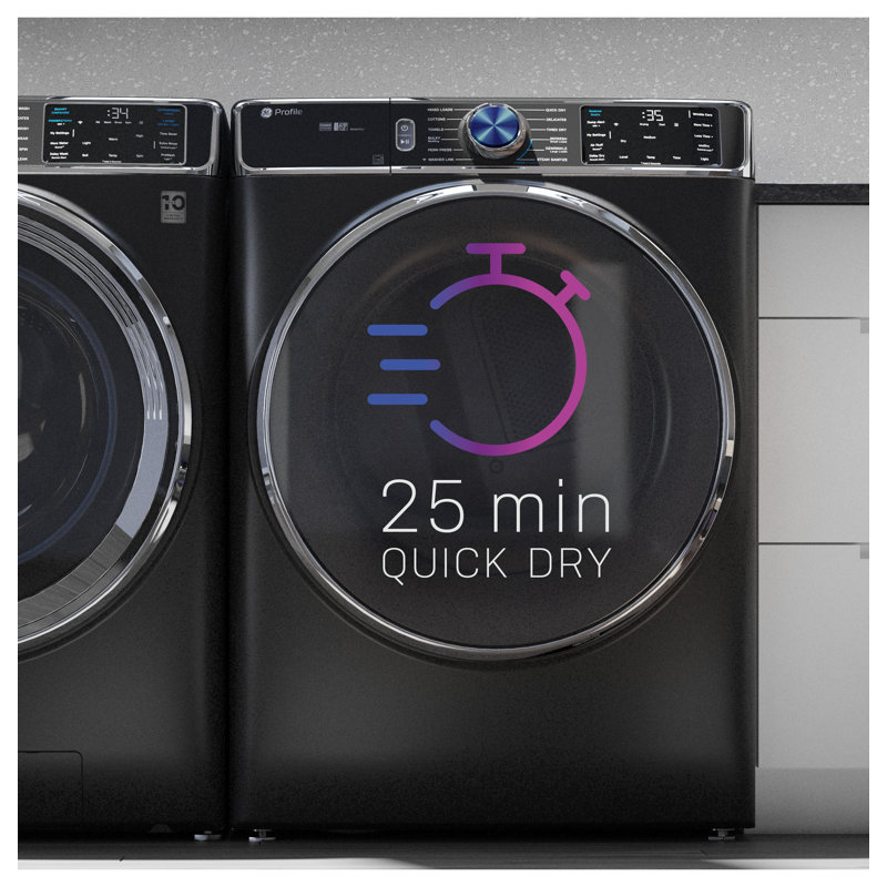 GE Profile Energy Star 7.8 Cu. Ft. Capacity Smart Front Load Gas Dryer With Steam And Sanitize Cycle, Natural Gas