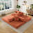 Addisin King-Size Foldable Sleeper Sofa Bed – Convertible Compression Mattress Couch with 2 Removable Bolster Armrests & 2 Pillows-835783584