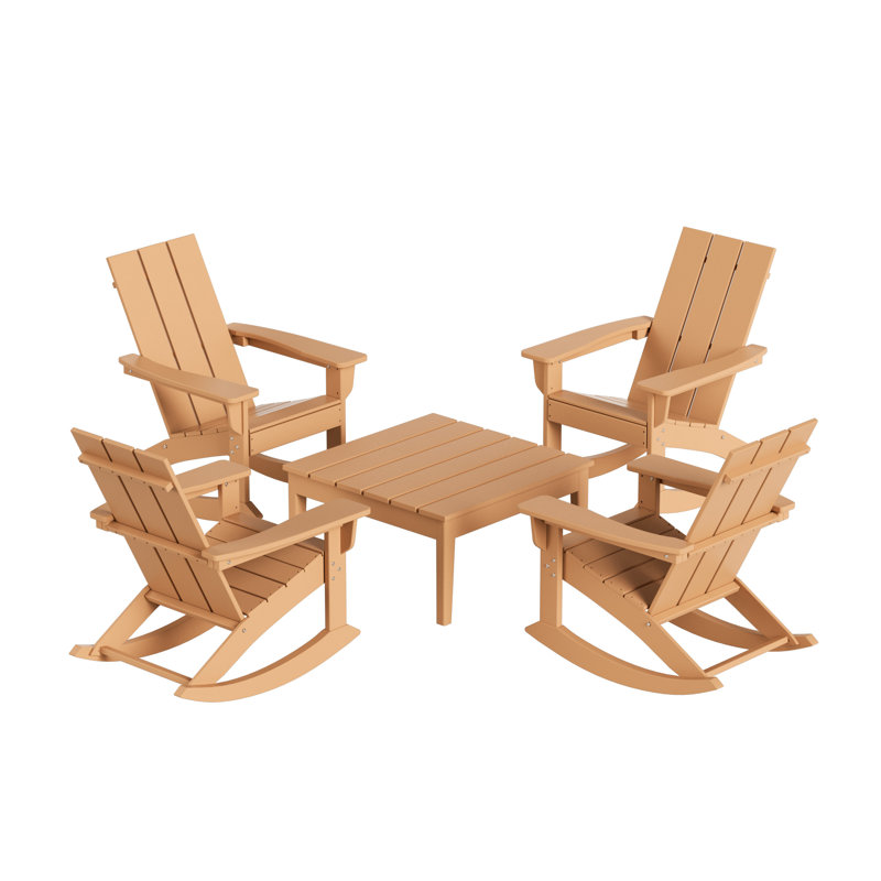 Joubert Outdoor Adirondack Chair With Table, Teak