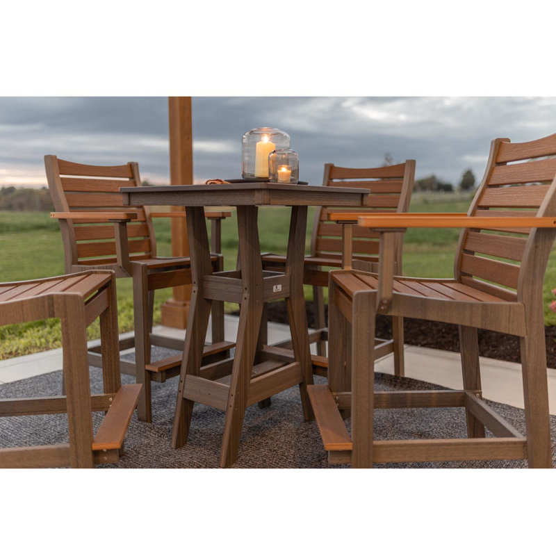 Bristol Outdoor Bar Stool, Antique Mahogany, Slate