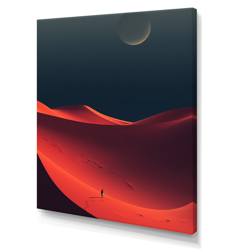 Horizon du désert sur la planète Mars II - désert, art mural, Toile tendue, 32" H x 16" W