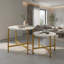 Ensemble de 2 tables gigognes de style industriel avec structure en métal robuste, plateau en bois d'ingénierie, brun et noir rustique Hommoo-132677312