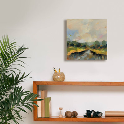  «Amber Riverbank» par Silvia Vassileva, art mural sur toile, 12 po x 12 po