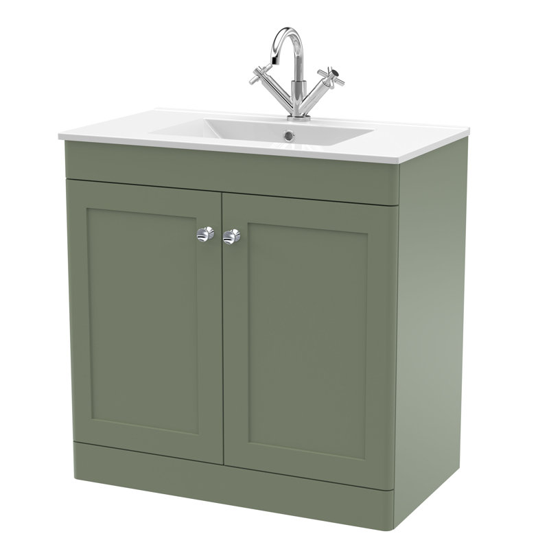 Classique Bathroom Vanity, Satin Green, 80.5 cm W